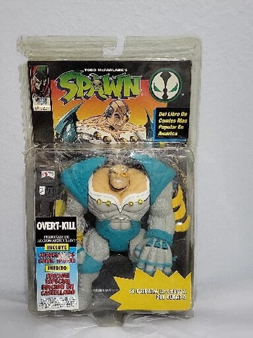 1994 Spawn Overtkill Poseable Action Figure Todd Mcfarlane Damage Read Cover