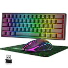 60% Wireless Gaming Keyboard and Mouse Combo Set 2.4GHz Rechargeable 3800mAh
