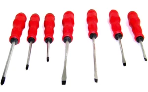 7 PC SCREWDRIVER SET PROFESIONAL GO THROUGH SOFT GRIP HANDLE MAGNETIC TIP - Picture 1 of 1