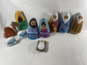 Filz Krippe 10-teilig Plüsch Stofftier Heilige Familie Weise Männer Schäfer Weihnachten - Bild 1 von 10