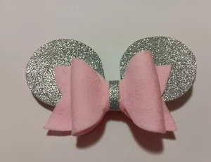 Minnie Mouse  Girl's Classic Glitter Hair Bow 6  Inch Metal Clip - Picture 1 of 2