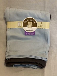 Carter's Child of Mine 2 Pack Pants  1 Lt Blue & 1 Gray 6-12 Months New Sealed - Picture 1 of 2