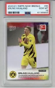 2020/21 TOPPS NOW BUNDESLIGA 25 GOALS IN 25 GAMES #83 ERLING HAALAND PSA 10 RARE - Picture 1 of 2