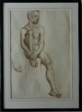 Sir Gerald Festus KELLY Pra 1879-1972 Original Signiert Zeichnung Porträt Mann