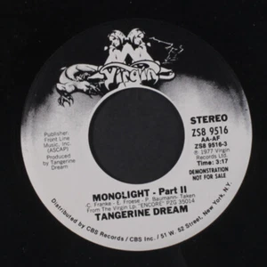 TANGERINE DREAM: monolight - part 2 / mono Virgin 7" Single 45 RPM - Picture 1 of 2