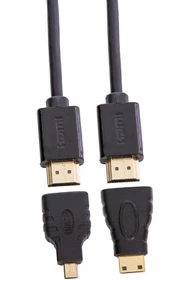 1,5m 4K UHD HDR HDMI Kabel + 2 Adapter Mini & Micro HDMI Ethernet TV - Bild 1 von 4