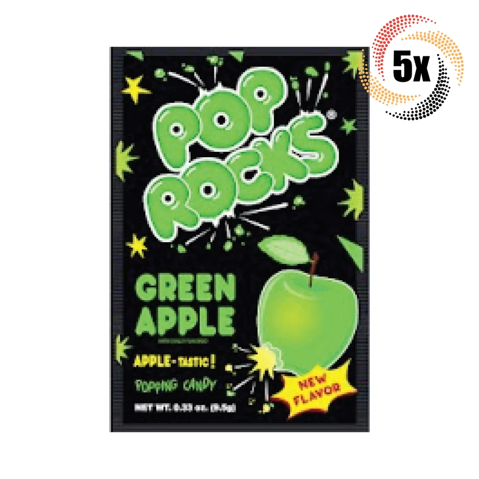 5x Packs Pop Rocks Green Apple Flavor Popping Candy .33oz ( Fast Shipping! )  - Image 1 of 1