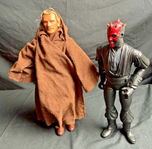 Hasbro STAR WARS QUI-GON JINN & Darth Maul 12 Inch Loose Figure 1993 Vintage Toy - Picture 1 of 5