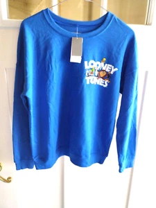 New with Tags Looney Tunes That's All Folks Graphic Sweatshirt blue - Size XS - Bild 1 von 4