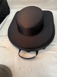 Large Hat Box Travel Fedora Case Panama Hat Carrier Panama Hats Black w/Strap - Picture 1 of 6