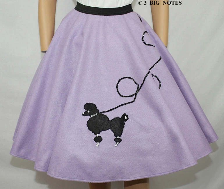 5 PC lAVENDER FELT 50's Poodle Skirt Adult Sz M W30"-37 Foto 1 de 1