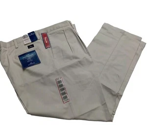 Dockers Khakis The Original Men's 42x32 Beige Pleated Classic Fit No Wrinkles - Picture 1 of 8