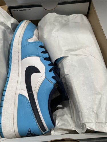 Nike Youth's 553560 406 blu nero Air Jordan 1 Low GS taglia 7 anni con scatola