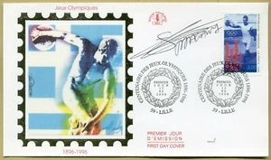 Stéphane Diagana - Athlète français - Premier jour signé - 1996 - JO - Picture 1 of 1