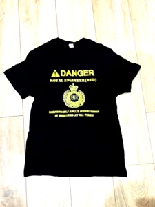Camiseta para hombre azul oscuro Danger Royal Engineer retirado talla pequeña, 34-36" pecho - Imagen 1 de 1