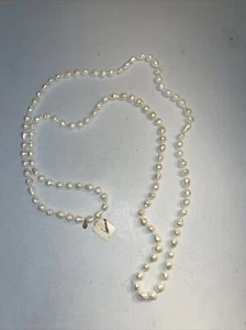 Vintage Express Iridescent White Pearl 30" Drop Necklace 60" Total Original Tag - Picture 1 of 5