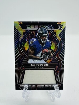 2023 Panini NFL Obsidian ZAY FLOWERS #REM-ZFL  Rookie Eruption Patch /75 Ravens - Image 1 of 2
