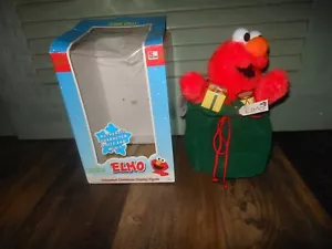 SESAME STREET ELMO PLUSH CHRISTMAS FIGURE ANIMATED 1998 TELCO MUSICAL SINGING - Picture 1 of 12