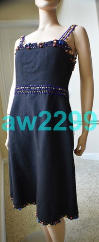 ABITO CHANEL $10K 06P RARO DA TROVARE PERLINE IMPREZIOSITO TWEED LOGO CC NUOVO 40 NERO