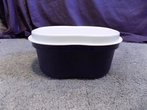 Tupperware Brot- und Bagelbehälter dunkelblau 3866 mit weißem Deckel - Bild 1 von 4