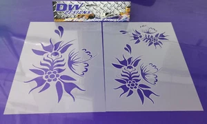 Schmetterling Blumen Mylar Kunst Handwerk Airbrush Schablone Set 3 Größen. - Bild 1 von 1