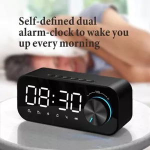 Digital bluetooth Speaker Usb Charging Digital Display Alarm Clock For Desktop - Picture 1 of 15