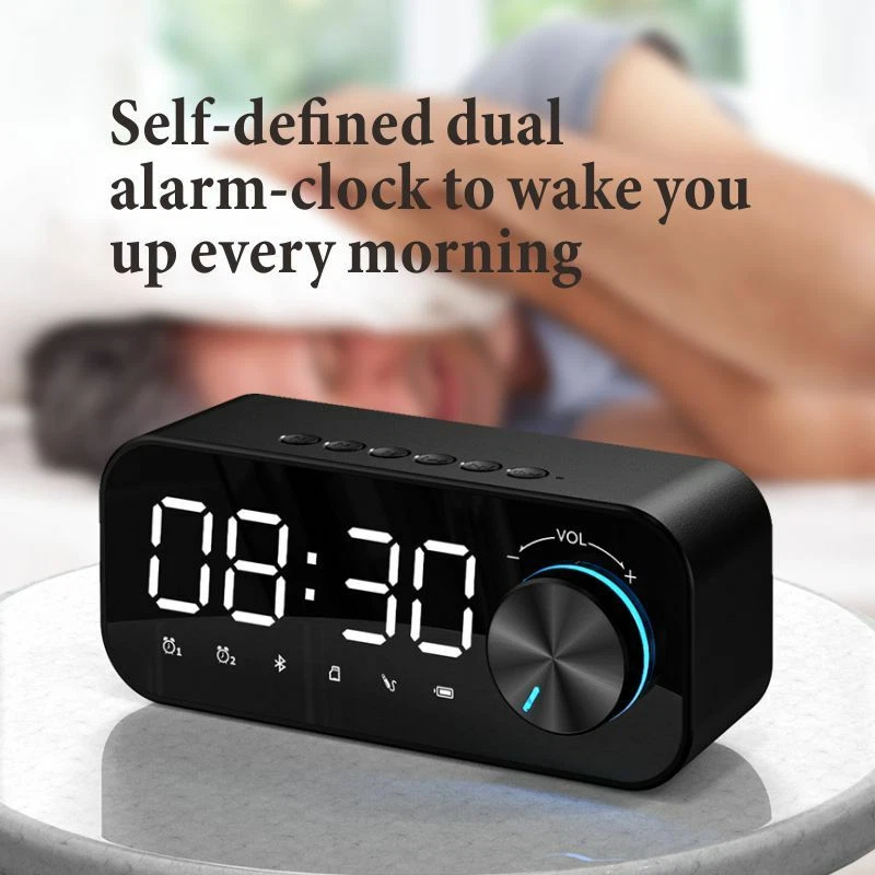 Digital bluetooth Speaker Usb Charging Digital Display Alarm Clock For Desktop - Image 1 of 4
