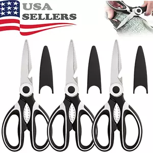 Stainless Steel Kitchen Shears Heavy Duty Scissors for Meat Fish Chicken Bones - Picture 1 of 13