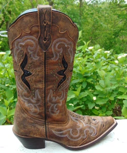 Laredo Lucretia 52133 Womens Brown Leather Western Boots Cowgirl/Horse Riding~7 - Picture 1 of 8
