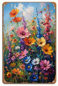 ARTE METÁLICO-Boquet Floral Metal Colgante de Pared, Arte, Decoración para Hogar 8x12" - Imagen 1 de 3