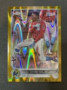 Jazz Chisholm Jr - 2022 Topps Chrome Sonic #91 - Gold RayWave SP SN #22 /50 - Picture 1 of 2
