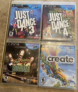 PlayStation 3 / PS3 Move Game Bundle - NTSC - Just Dance 3/4, Create, Bowling - Picture 1 of 1