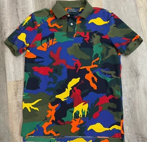 Polo Ralph Lauren Big Pony Polo Shirt All Over Camo Pattern Small MultiColor - Picture 1 of 19