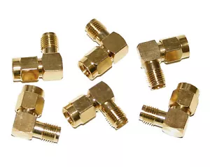 6 Stck. rechtwinklig 90 Grad SMA Stecker auf Buchse Adapter, Amateurfunk vergoldet 6X - Bild 1 von 4