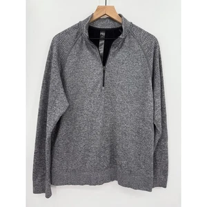 Lululemon Sweater Mens Medium Gray Wool Blend Half Zip Pullover Run Gym - Picture 1 of 10