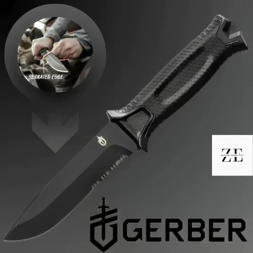 Genuine Gerber LMF II Infantry Military Pig Survival Serrate Knife - Black - Image 1 of 4