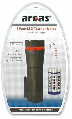 Linterna mano LED 1W con zoom, correa, cuerpo resistente y 3 pilas AAA incluidas - Imagen 1 de 3