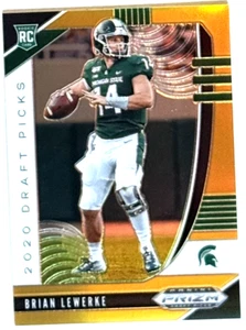 2020 Panini Prizm Draft Picks Brian Lewerke #/149 Neon Orange Michigan State 142 - Bild 1 von 2