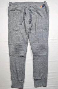 Aviator Nation Womens Cotton Drawstring Skinny Sweatpants Gray Size L - Picture 1 of 7