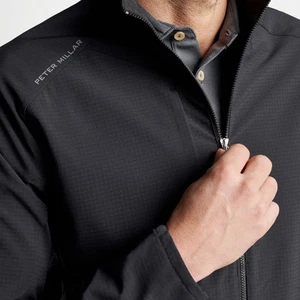 Peter Millar S Small Crown Mens Jacket Black Winter Wind Gust Full Zip Pockets - Picture 1 of 13