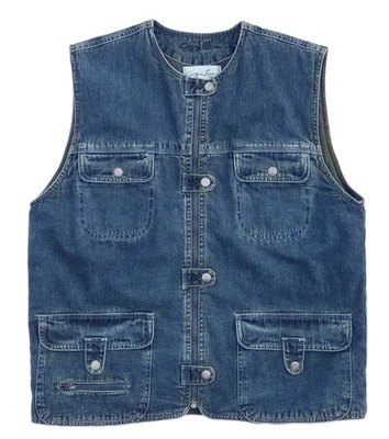 Vintage Geoffrey Beene Sports Women's Blue Denim Sleeveless Cotton Vest Size S - Image 1 of 4