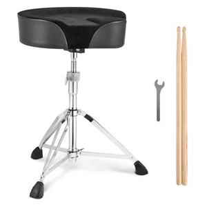 Saddle Drum Throne 22-27.8 in / 560-705 mm Adjustable Padded Drum Stool - Picture 1 of 12