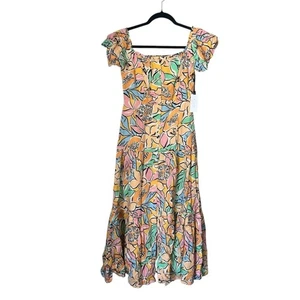 ASTR The Label Maxikleid Saveria Tropical Papaya Schulterfrei Größe Small - Bild 1 von 12