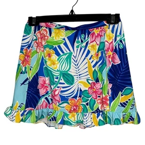 G Lifestyle Tropical Floral Ruffle Elastic Waist Skort Women's XS - Picture 1 of 6