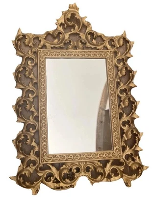 Espejo tocador espejo tocador soporte caballete latón dorado antiguo victoriano Foto 1 de 4