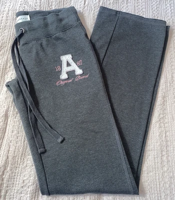 Calça de moletom feminina estilo Y2K Aeropostale A1987 carvão cintura baixa alargamento tamanho XS - Imagem 1 de 4