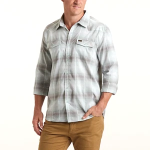 Howler Bros H Bar Tech Long Sleeve Shirt Hombre Plaid / Bonefish Grey - NWT - L - Picture 1 of 4