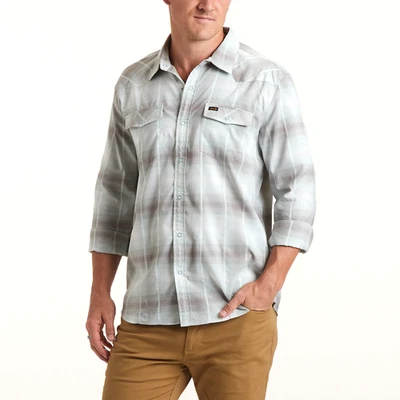 Howler Bros H Bar Tech Long Sleeve Shirt Hombre Plaid / Bonefish Grey - NWT - L - Image 1 of 4
