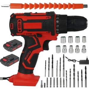 24V Akku Bohrschrauber 42Nm LED 2-Gang mit 25 Bits Set für Profi Heimwerken - Bild 1 von 11