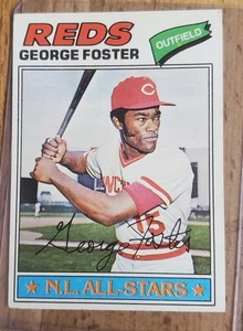 1977 Topps Baseball Card George Foster Cincinnati Reds #347 N.L. All-Star - Picture 1 of 2